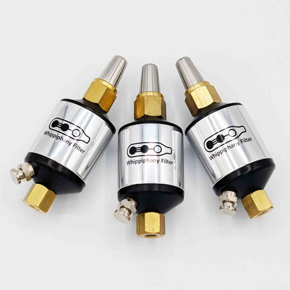 3 Whippiphany N2O and nang filters shown as a bundle, designed for nitrous oxide filtration and nitrous regulators.